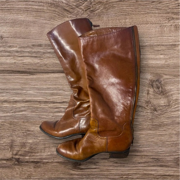 Franco Sarto Brown Leather Knee-High Boots 7 medium - Picture 1 of 4